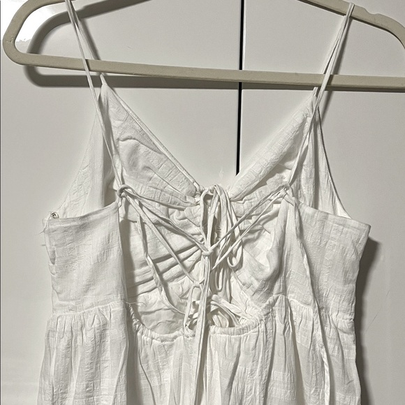 NWOT Young Fabulous & Broke White Bohemian Cotton Maxi Dress Pockets, Size M - Picture 5 of 13